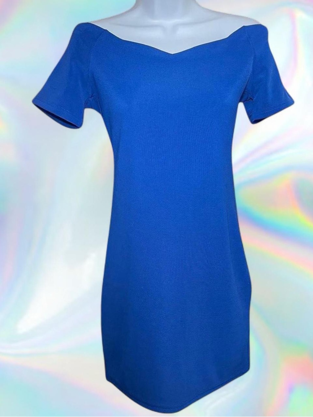 MINKPINK Vibrant Blue Off-Shoulder Mini Dress